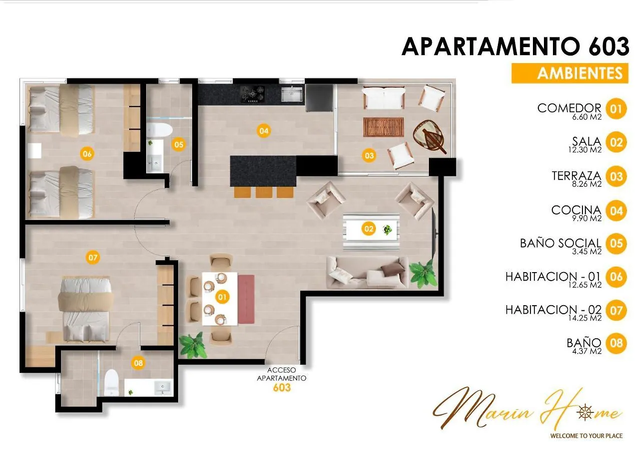 Elegant Apartment Ocean - Beach Front 2Br 6 Floor Cartagena